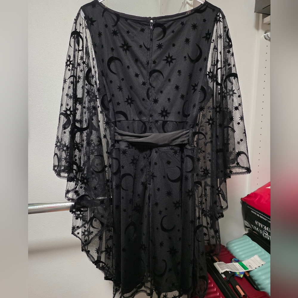 Black Sheer Star and Moon Dress